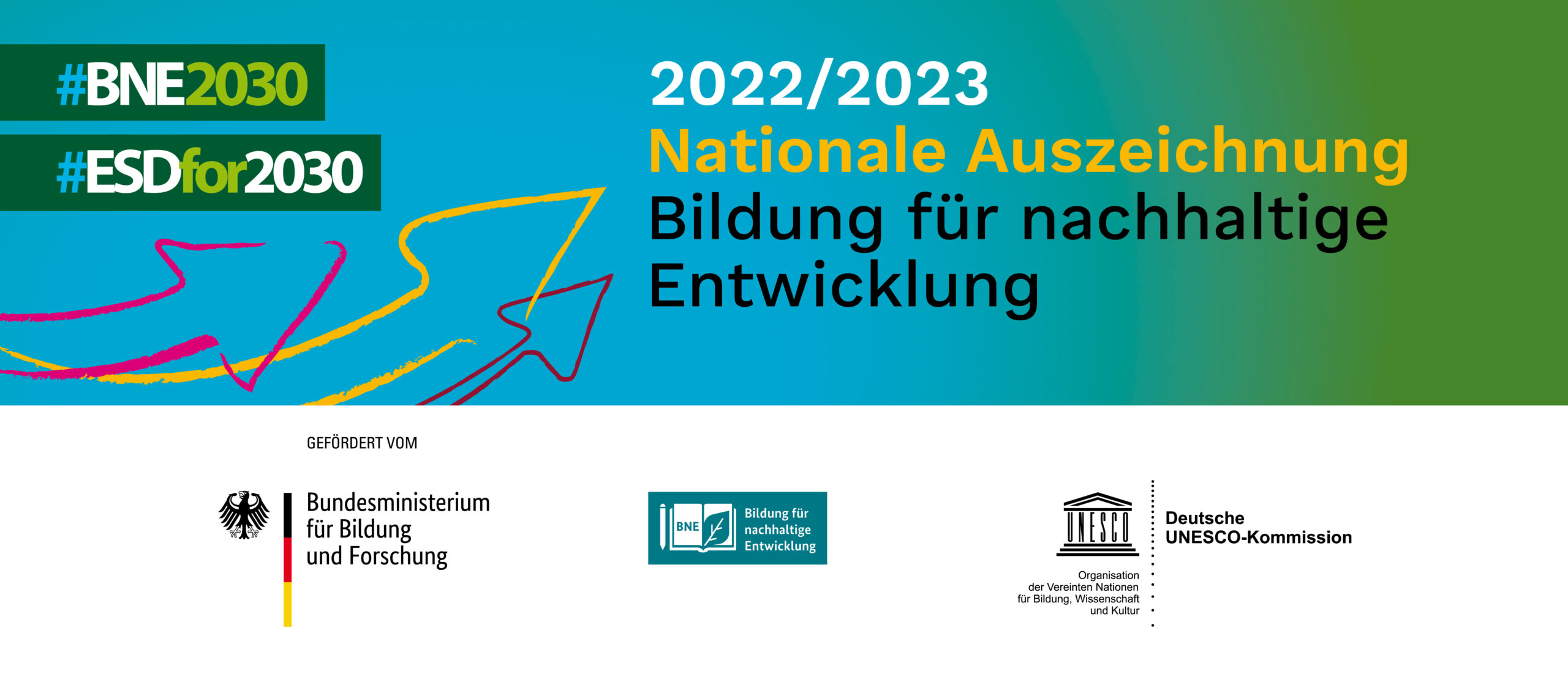 Bild zeigt Logo zur Auszeichnung des BNE, Bildung nachhaltige Entwicklung 2016.